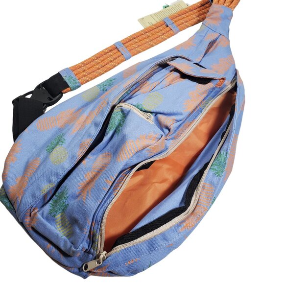 NWT Kavu Rope Bag Canvas Sling Backpack Pineapple Pirouette Pastel Unisex 20x11 - Picture 4 of 9